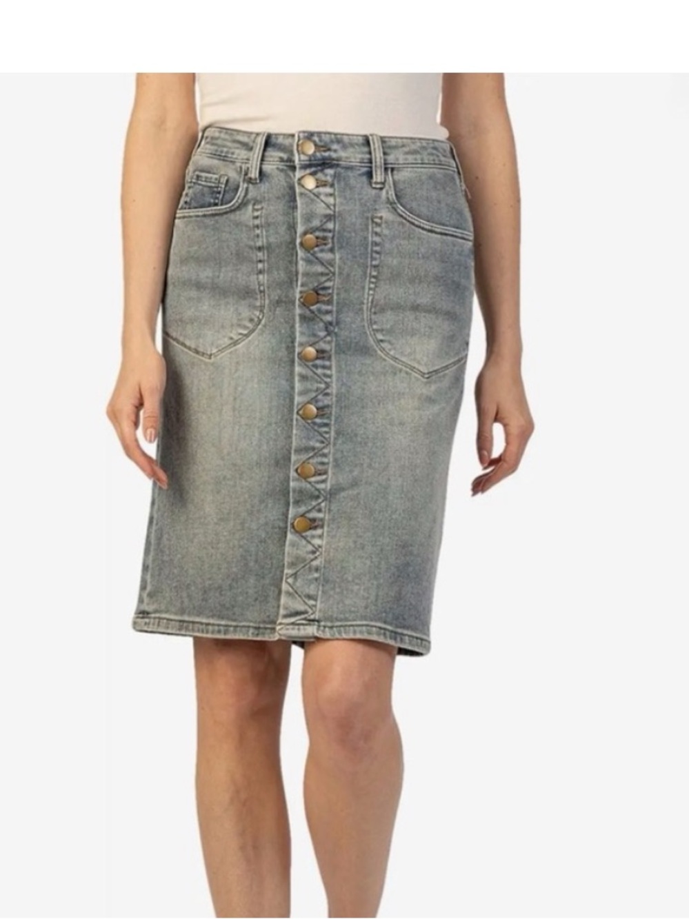 KUT From The Kloth Rose Button Front Skirt size 8